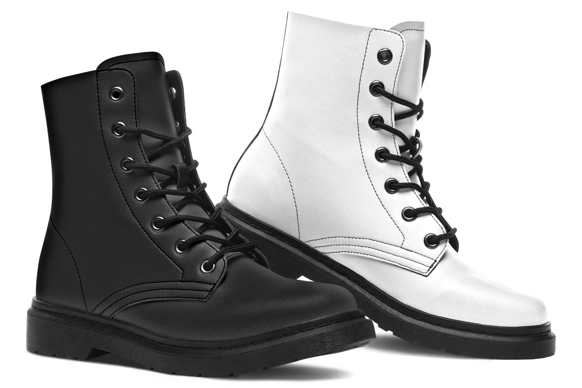 Black and White Mismatch Boots