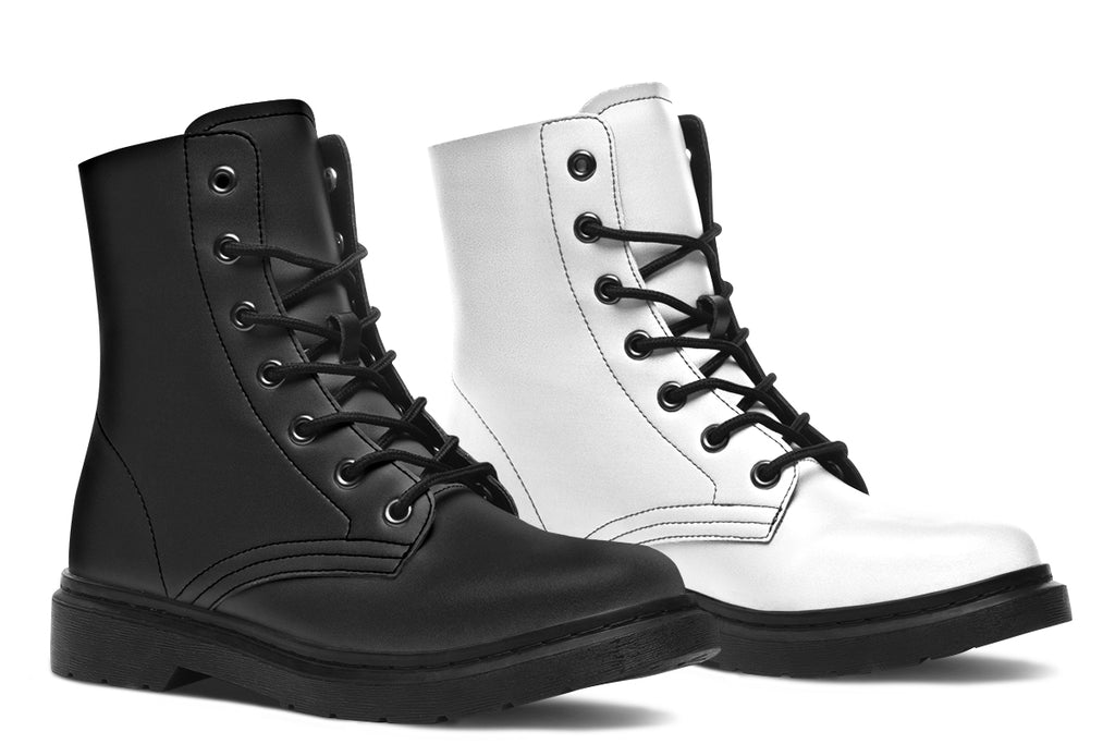 Black and White Mismatch Boots