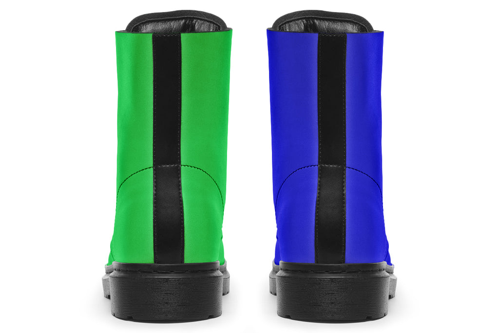 Blue and Green Mismatch Boots