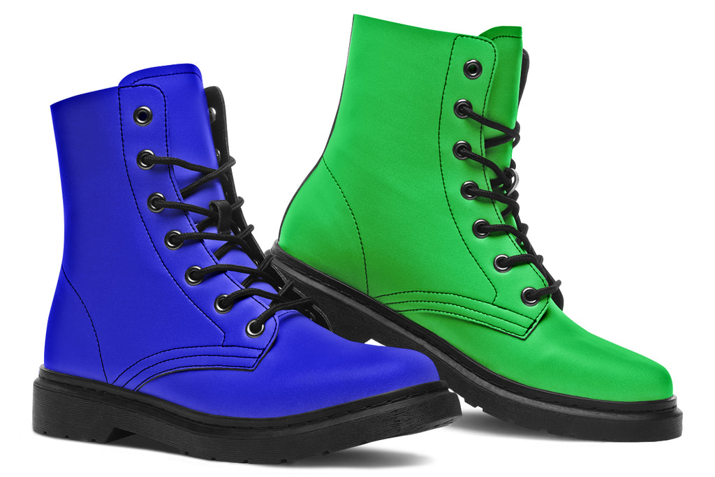 Blue and Green Mismatch Boots