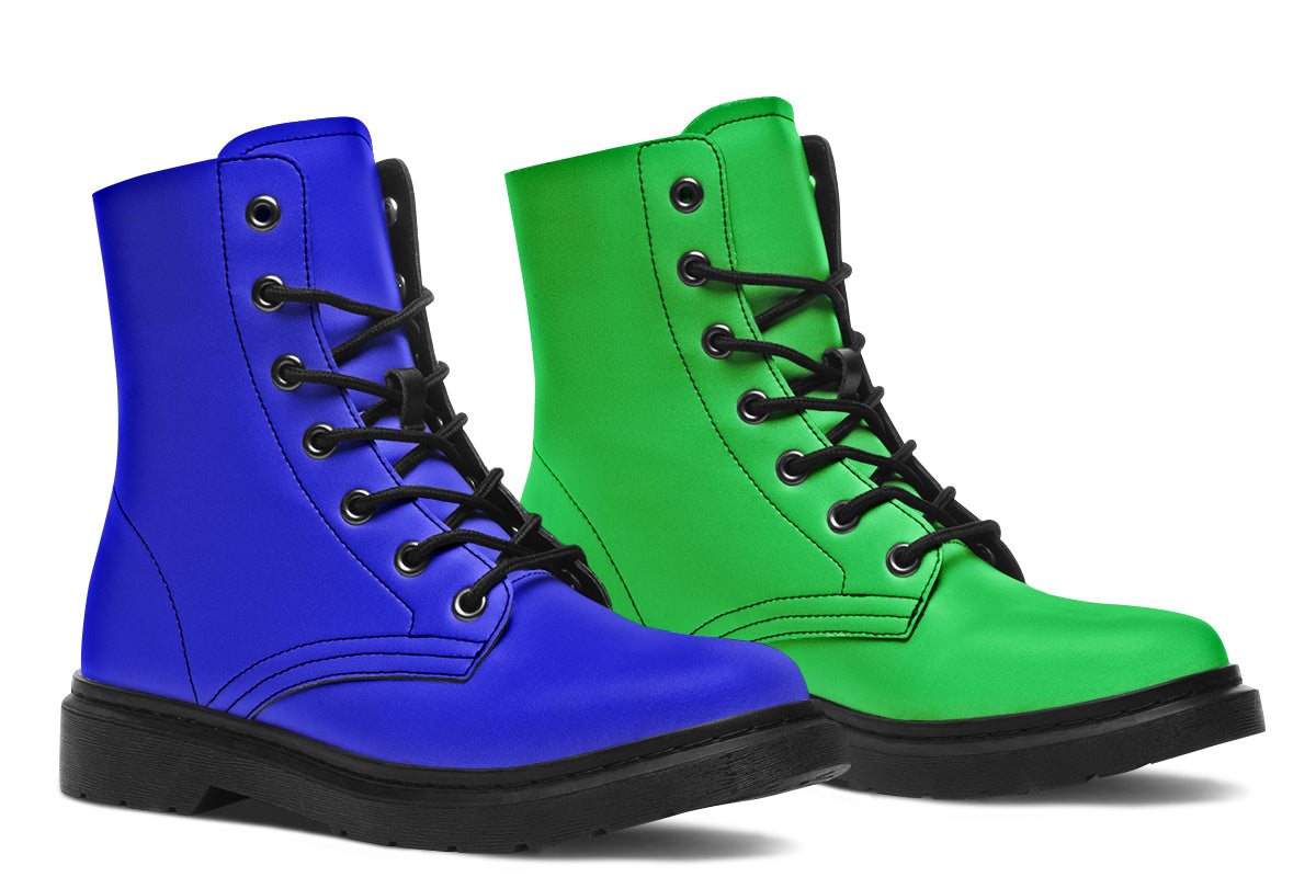 Blue and Green Mismatch Boots