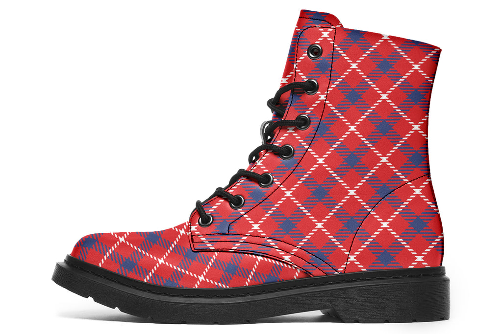 Cherry Red Plaid Boots