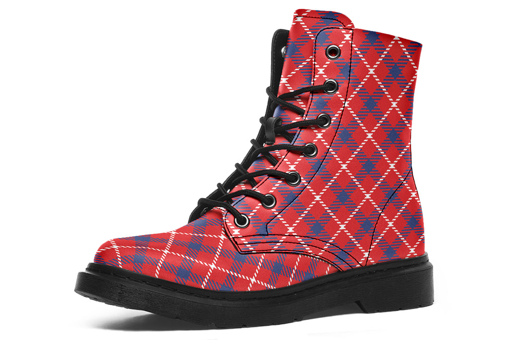 Cherry Red Plaid Boots