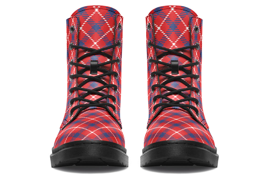 Cherry Red Plaid Boots