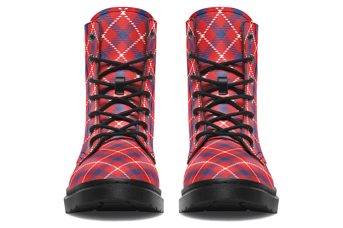Cherry Red Plaid Boots