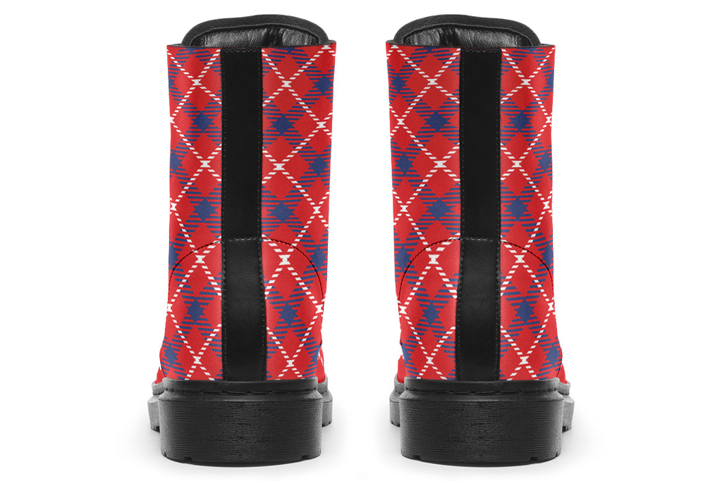 Cherry Red Plaid Boots