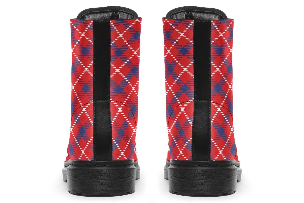 Cherry Red Plaid Boots