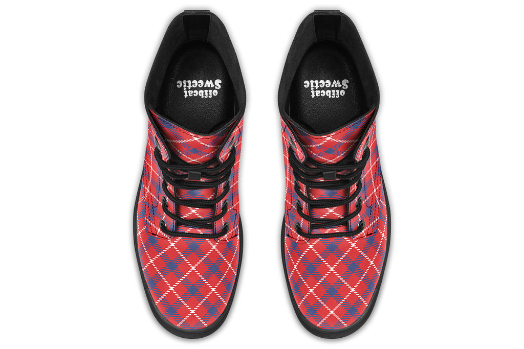 Cherry Red Plaid Boots