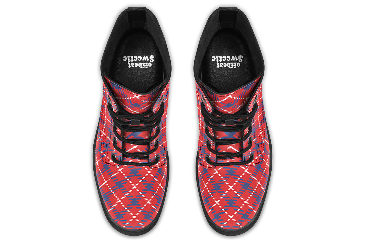 Cherry Red Plaid Boots