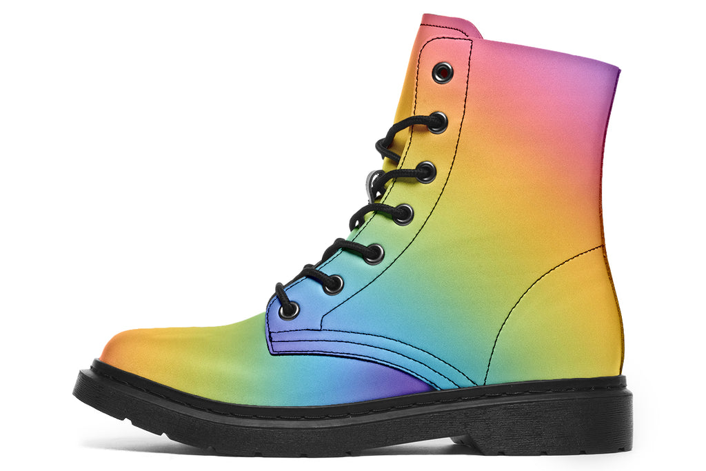 Boots in gradient pastel rainbow colours
