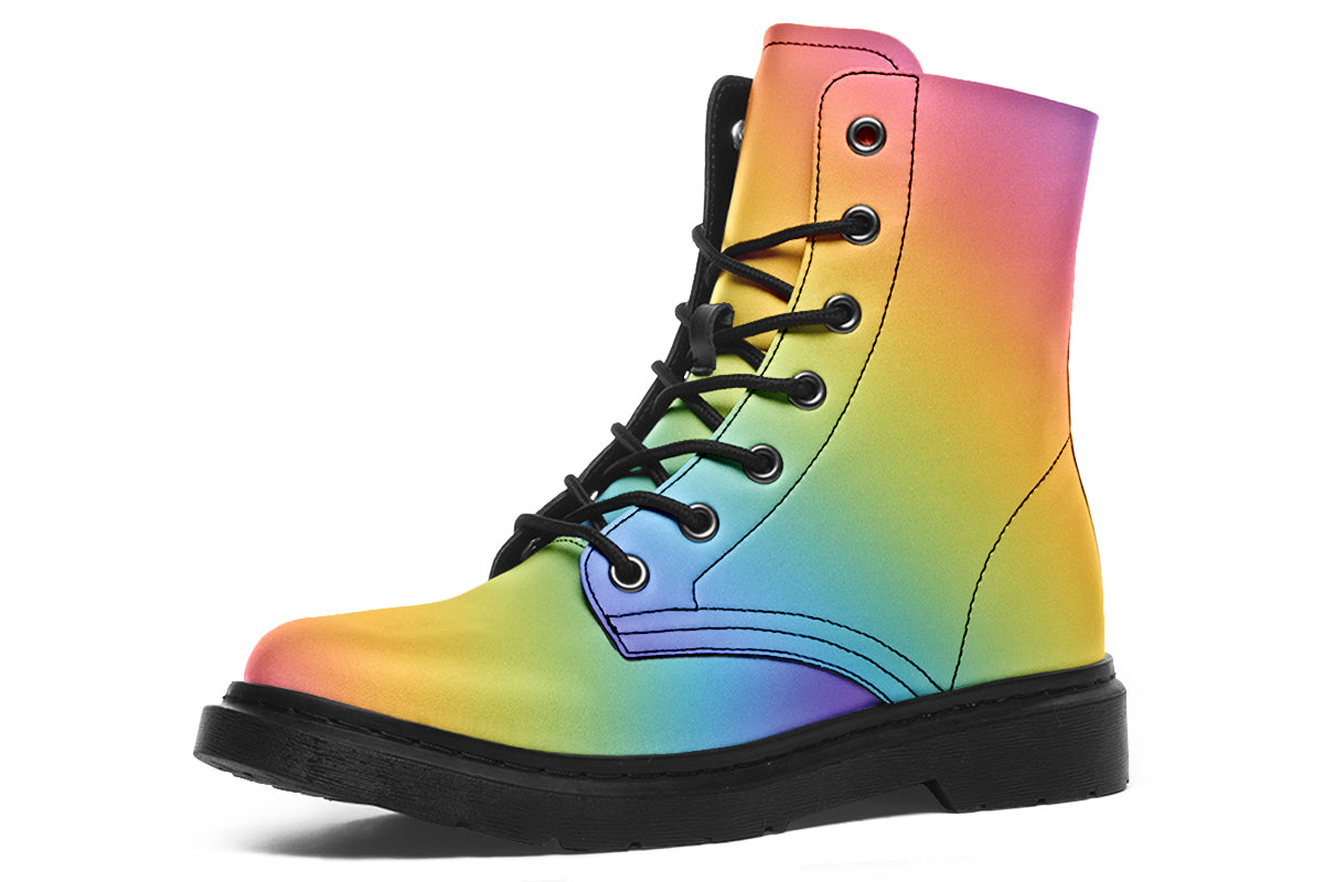 Boots in gradient pastel rainbow colours