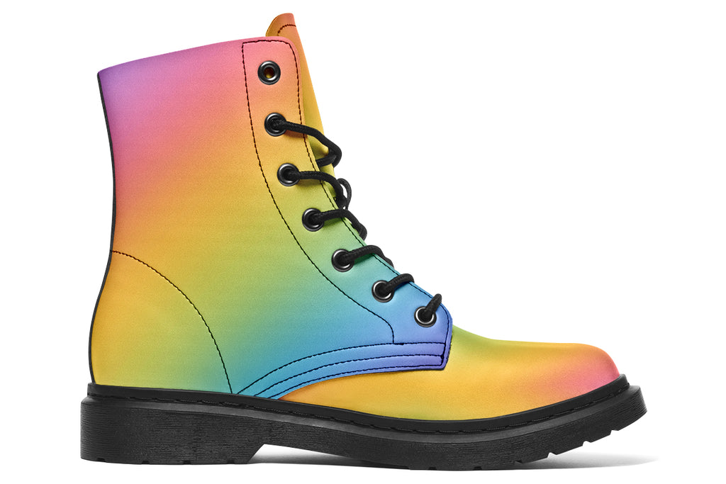 Boots in gradient pastel rainbow colours