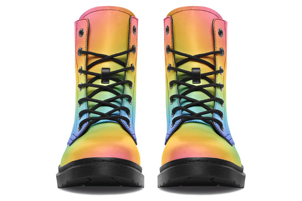 Boots in gradient pastel rainbow colours