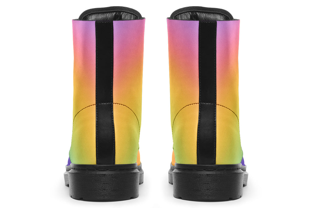 Boots in gradient pastel rainbow colours