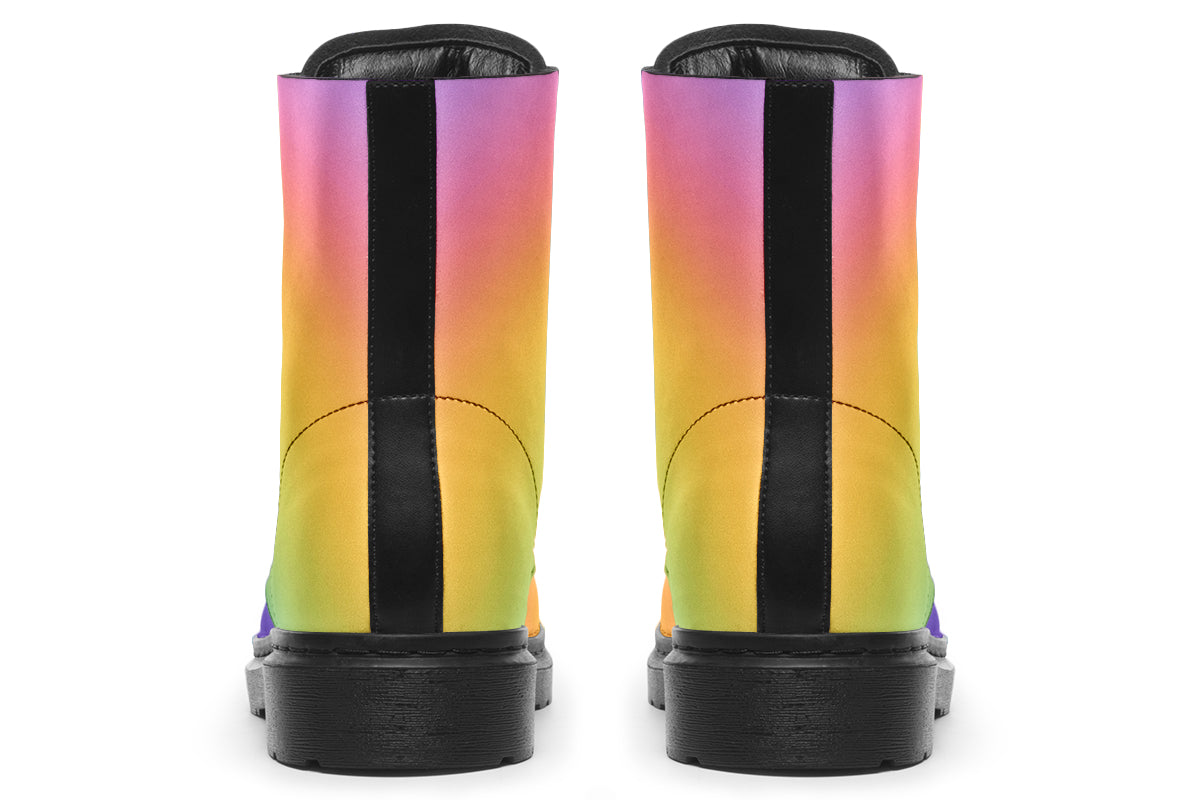 Boots in gradient pastel rainbow colours