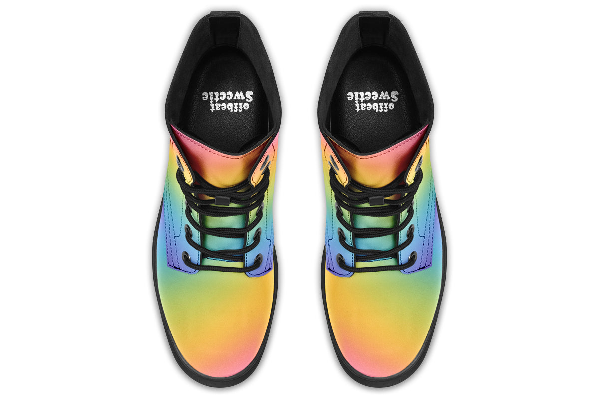 Boots in gradient pastel rainbow colours
