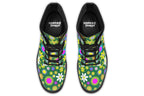 Boots with a green retro floral design