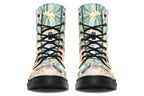 Boots featuring an Australian outback theme, with various Australian animals such as kangaroos, emus, koalas and echidnas.