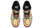 Boots with a colourful floral pattern all over them