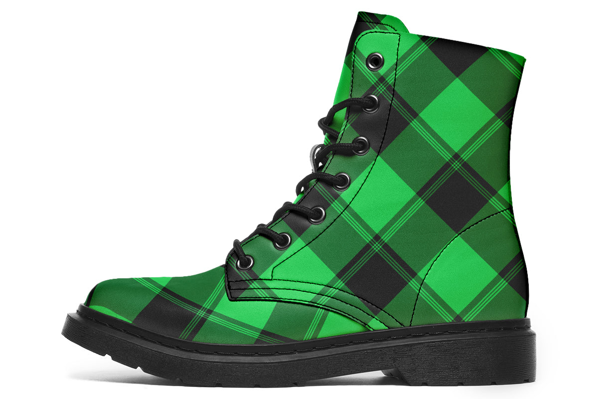 Lucky Green Plaid Boots