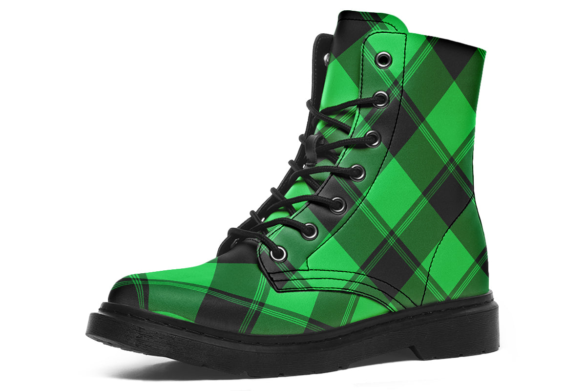 Lucky Green Plaid Boots