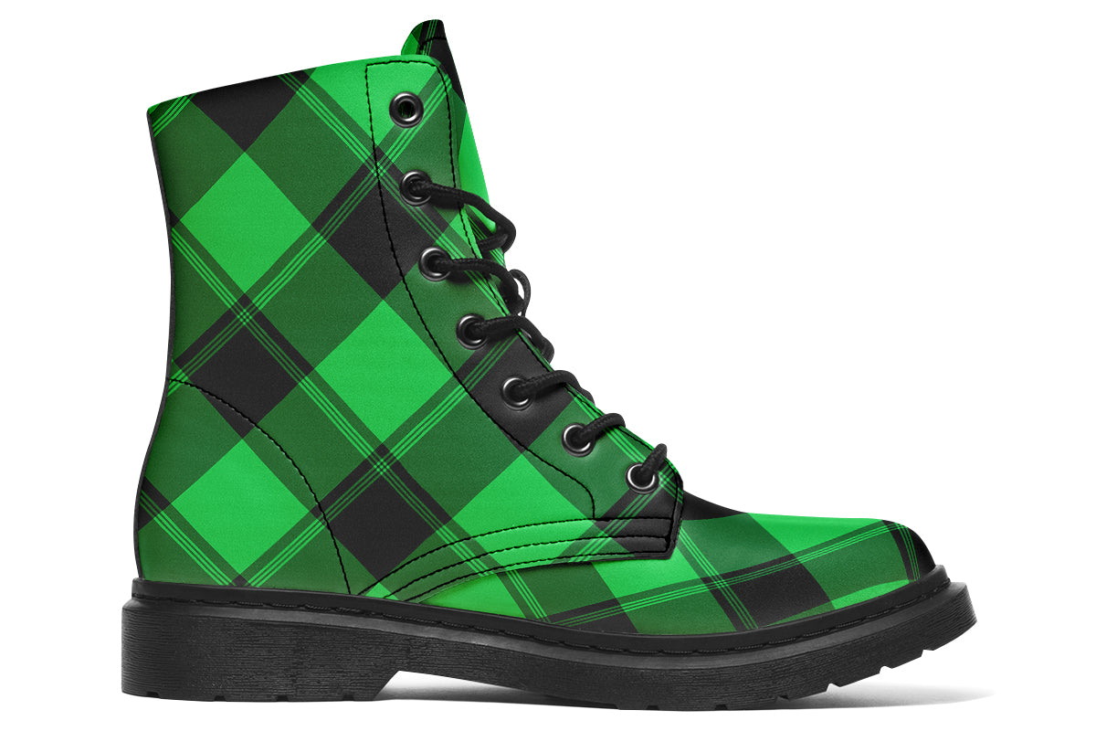 Lucky Green Plaid Boots
