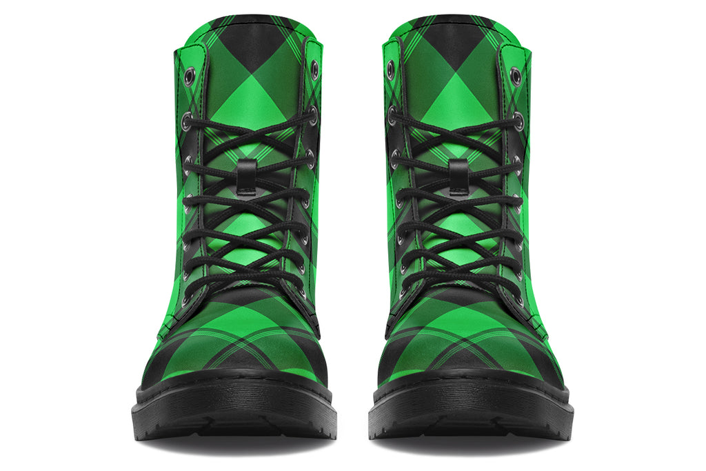 Lucky Green Plaid Boots