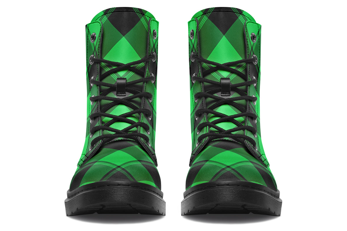 Lucky Green Plaid Boots