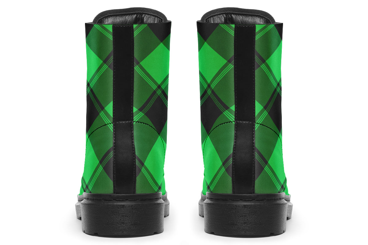 Lucky Green Plaid Boots