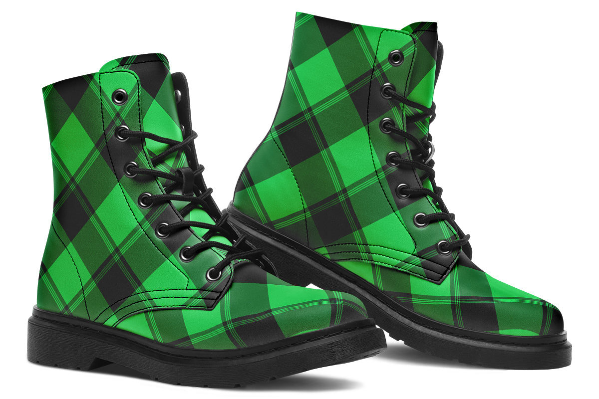 Lucky Green Plaid Boots