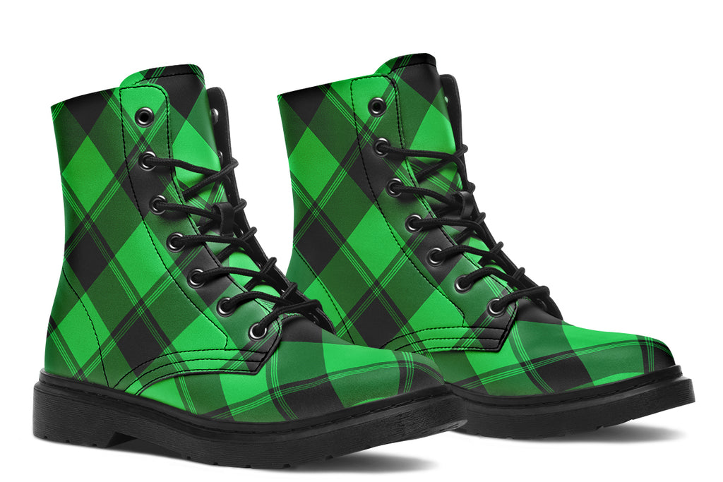 Lucky Green Plaid Boots