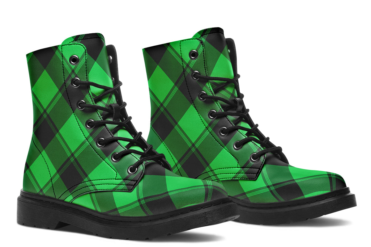 Lucky Green Plaid Boots