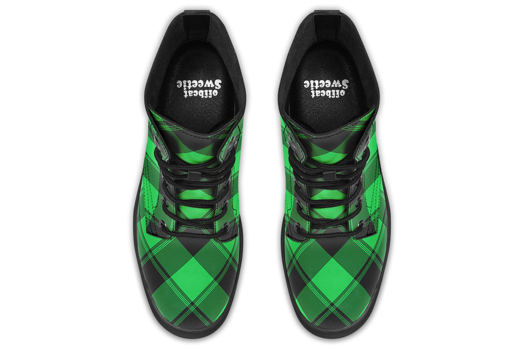 Lucky Green Plaid Boots