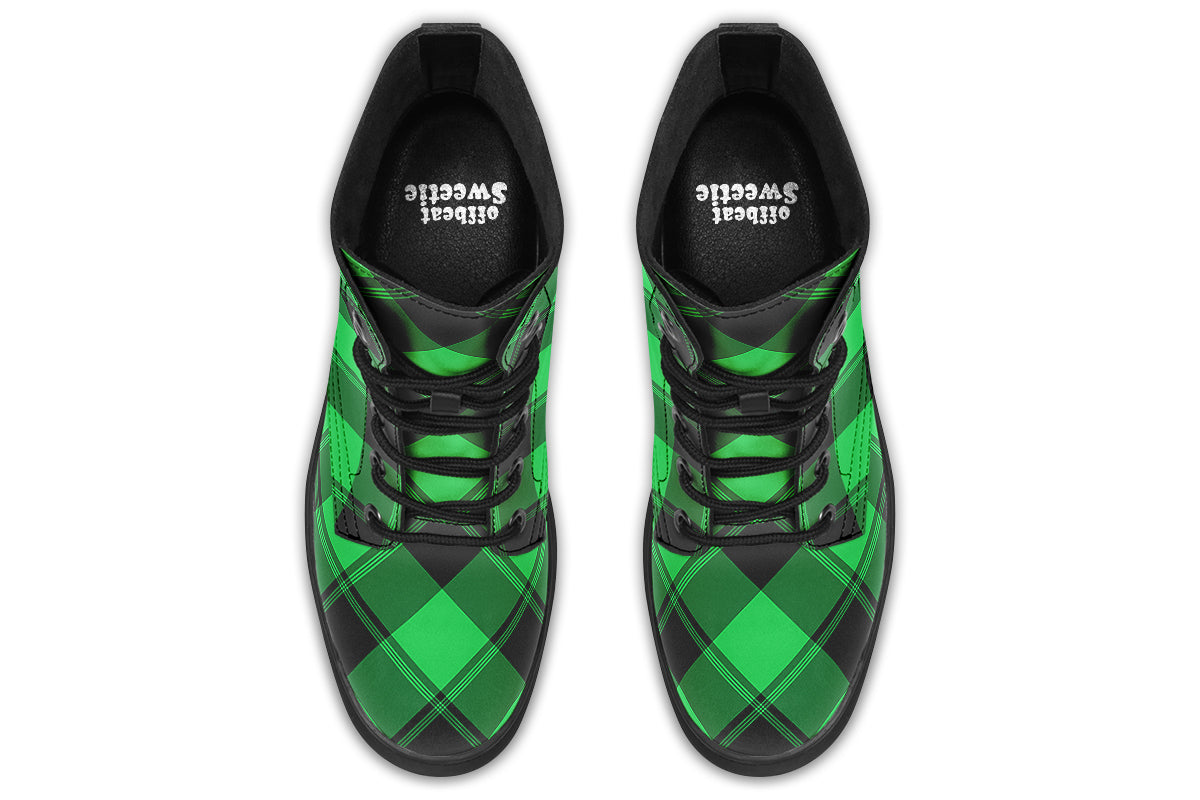 Lucky Green Plaid Boots