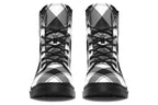 Black And White Plaid Plaid Boots