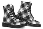 Black And White Plaid Plaid Boots