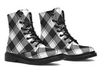 Black And White Plaid Plaid Boots