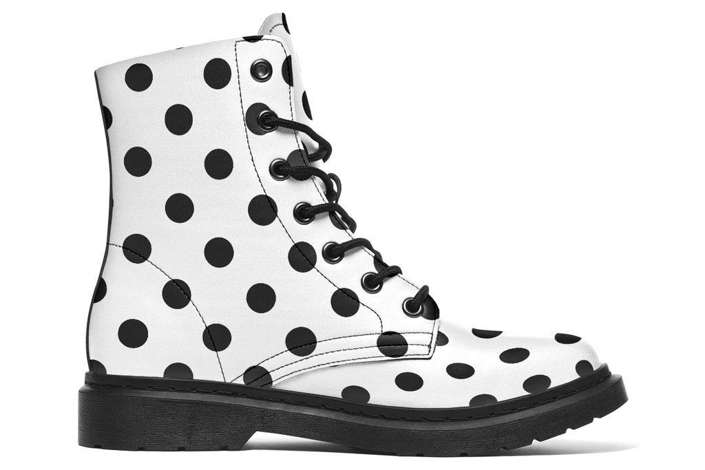 Marshmallow White Polka Dot Boots