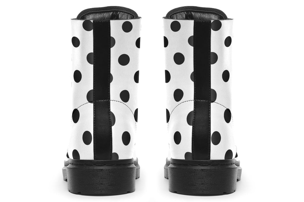 Marshmallow White Polka Dot Boots