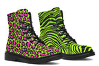 Vivid Leopard x Vivid Zebra Green Mismatch Boots