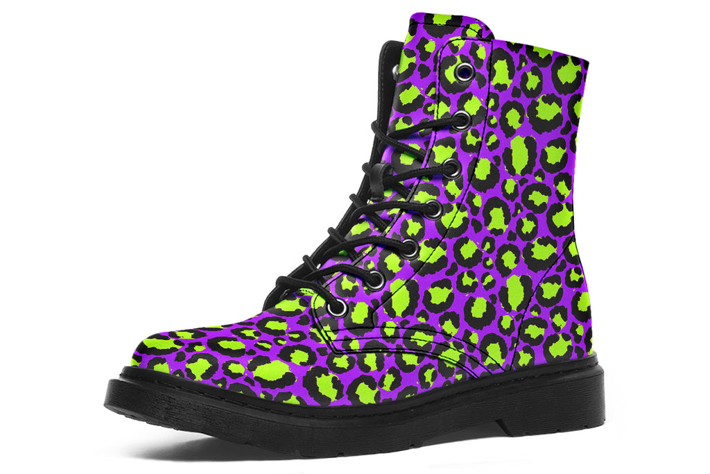 Neon Safari x Zombie Leopard Mismatched Boots