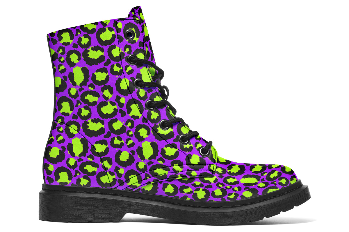 Neon Safari x Zombie Leopard Mismatched Boots