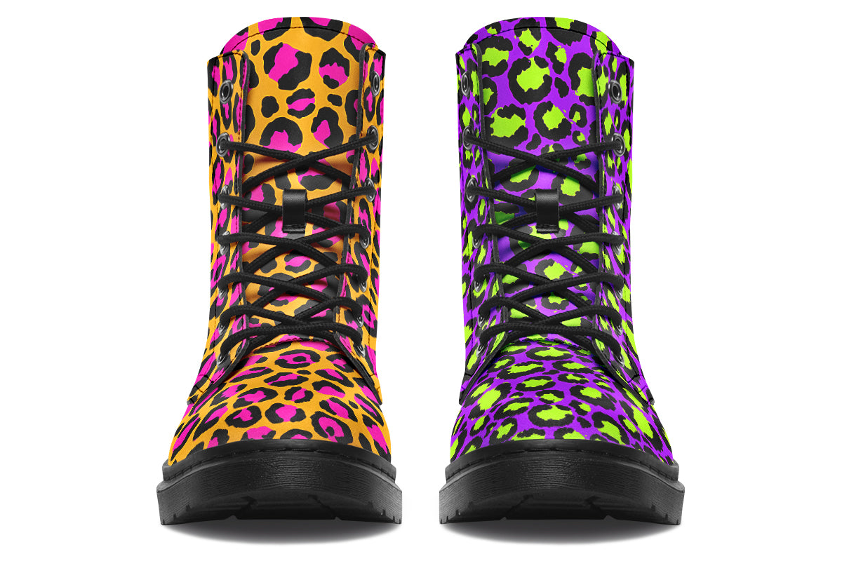 Neon Safari x Zombie Leopard Mismatched Boots