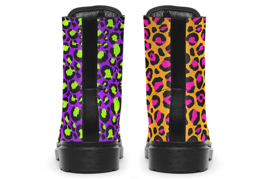 Neon Safari x Zombie Leopard Mismatched Boots