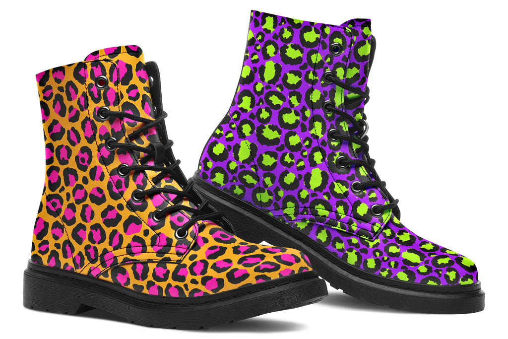 Neon Safari x Zombie Leopard Mismatched Boots