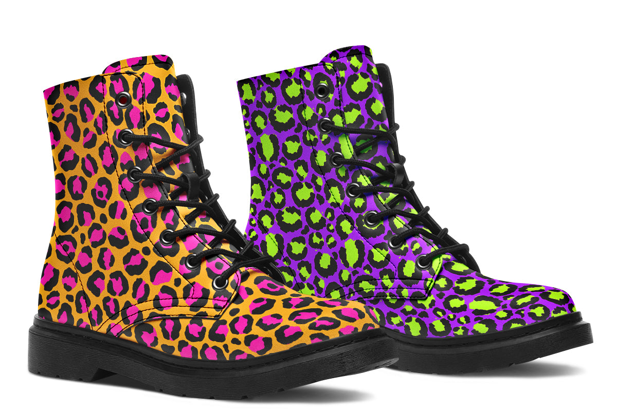 Neon Safari x Zombie Leopard Mismatched Boots