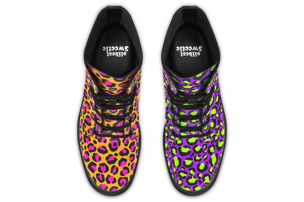 Neon Safari x Zombie Leopard Mismatched Boots