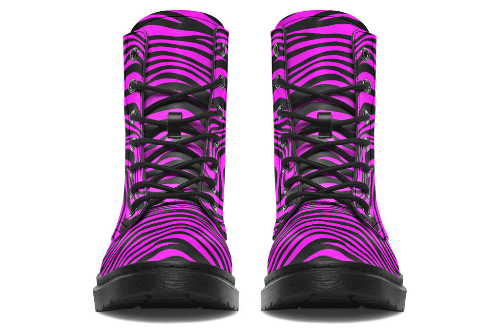 Neon Zebra Fuchsia Boots