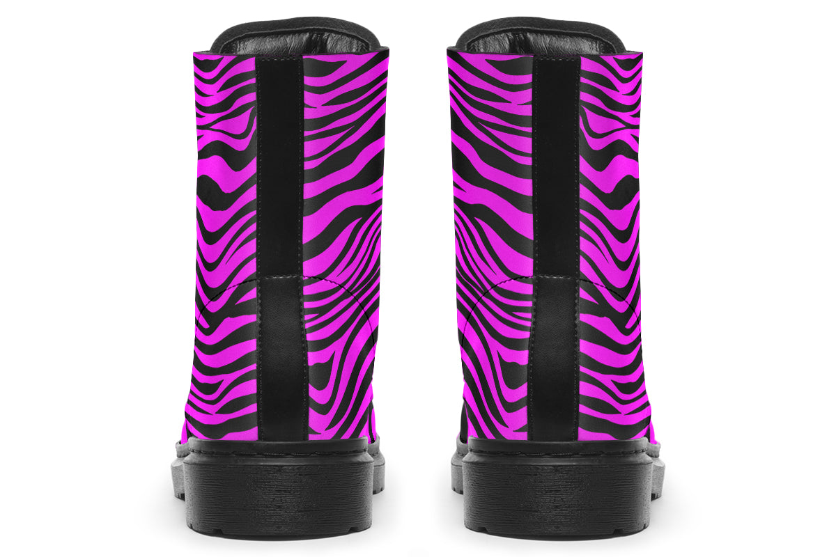 Neon Zebra Fuchsia Boots