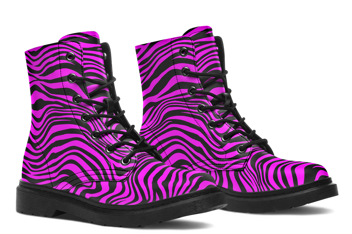 Neon Zebra Fuchsia Boots